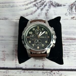 Fossil Dean Chronograph Black Dial Men's Watch FS4828 Brown Leather